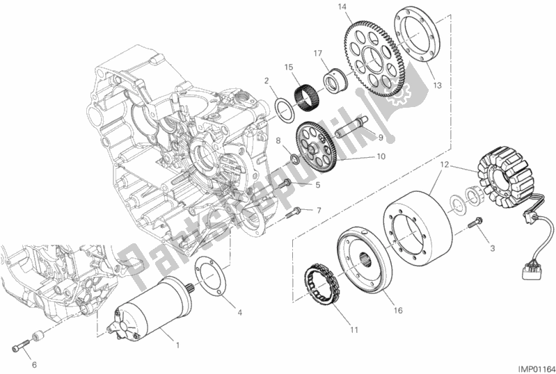 All parts for the Electric Starting And Ignition of the Ducati Hypermotard 950 Thailand 2019